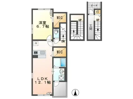 ラッフィナート(1LDK/3階)の間取り写真