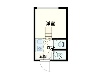 フェリスカロン(ワンルーム/1階)の間取り写真