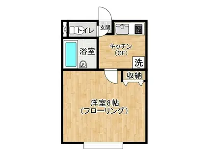 プチコート市名坂(1K/2階)の間取り写真