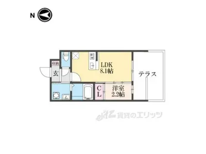 アドバンス京都リエートⅡ(1LDK/1階)の間取り写真