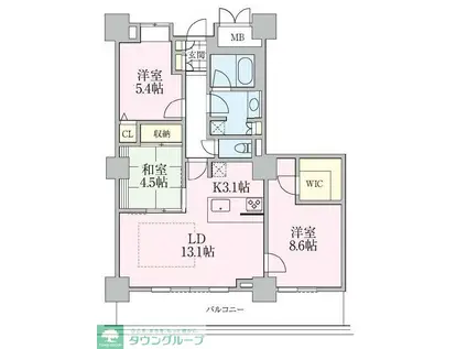 ロイヤルパークスタワー南千住(3LDK/29階)の間取り写真