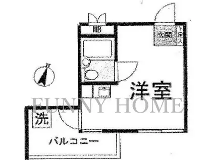 ユースフル都立大(ワンルーム/3階)の間取り写真
