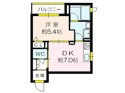 シャーメゾンアリエッタ(1DK/1階)の間取り写真