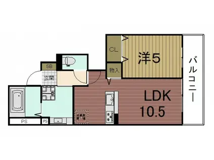ランタナ(1LDK/1階)の間取り写真