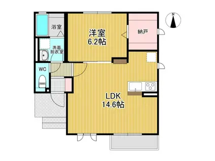 サバイディA(1LDK/1階)の間取り写真