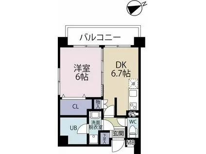 CUBE TERRACE(1DK/3階)の間取り写真