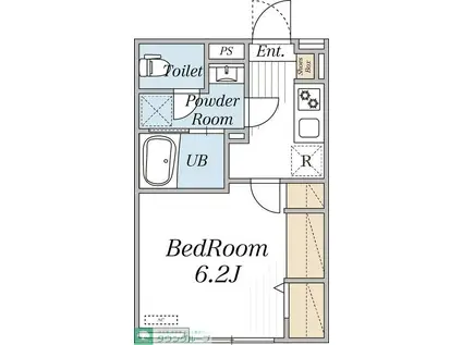 エクレール芦花公園(1K/2階)の間取り写真