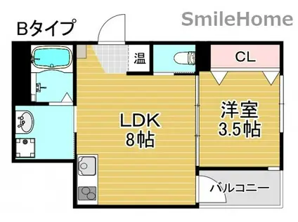 アーバン・コハマ(1LDK/1階)の間取り写真