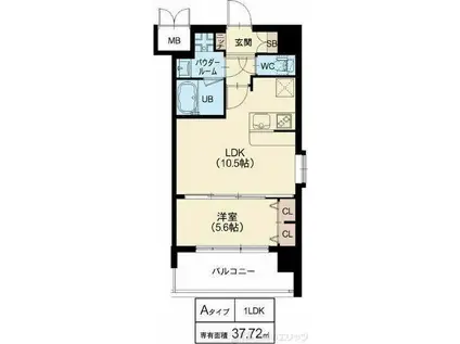 スプランディッド梅田北(1LDK/9階)の間取り写真