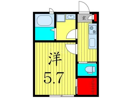 カーサ柴又(1K/2階)の間取り写真