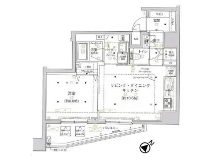 アルテシモプリマ(1LDK/4階)の間取り写真