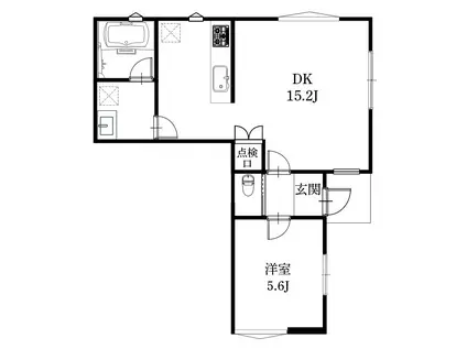 赤堤一丁目アパート(1LDK/1階)の間取り写真
