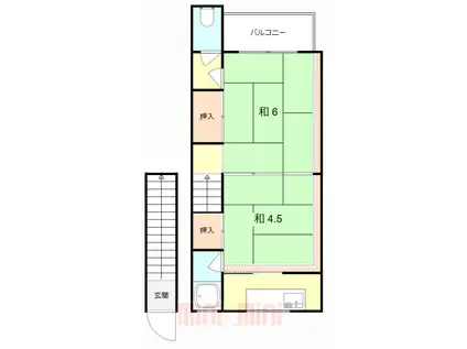次屋2丁目文化(2K/2階)の間取り写真