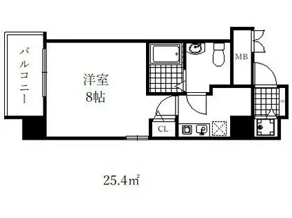 アクロス神戸住吉ステーションフロント(1K/2階)の間取り写真