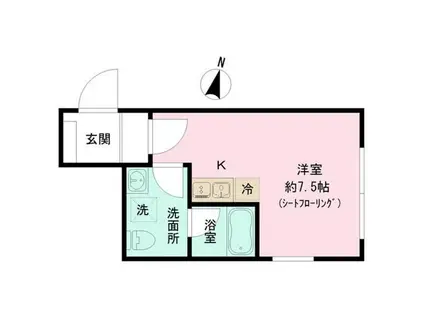 カーサピアッツァ目黒大岡山(ワンルーム/3階)の間取り写真