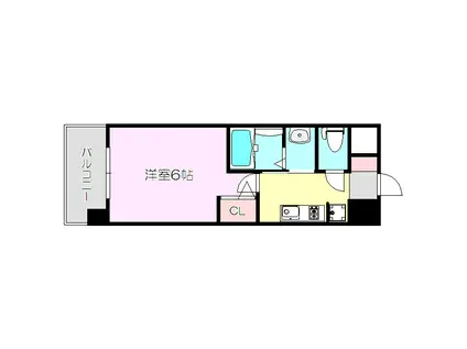 エステムコート新大阪15フロウ(1K/2階)の間取り写真