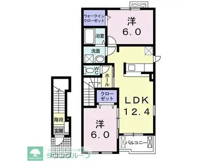 メゾン・ボヌール(2LDK/2階)の間取り写真