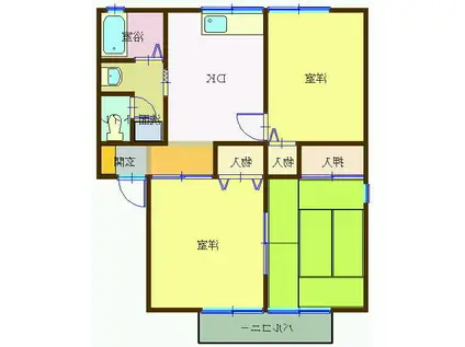 リバティータウン(3DK/1階)の間取り写真