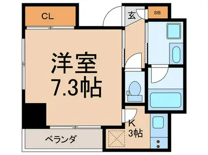 若松河田ステーションレジデンス(1K/10階)の間取り写真