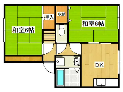 タウニー湯の坂(2DK/2階)の間取り写真