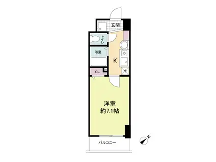 エスリードコート難波ウエスト(1K/3階)の間取り写真