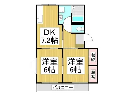 KSGARDEN(2DK/2階)の間取り写真
