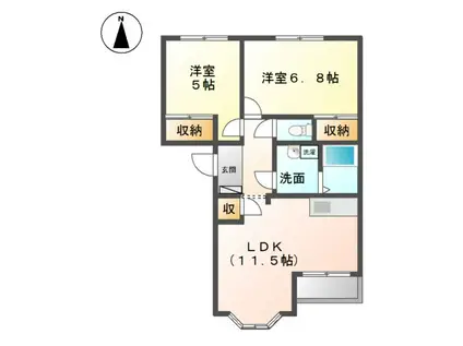 サンライズ(2LDK/1階)の間取り写真