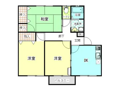 ボナール(3DK/2階)の間取り写真