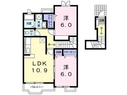 エクセレントイズミI(2LDK/2階)の間取り写真