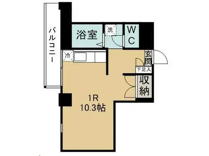 ベルコリーヌ小田原(ワンルーム/2階)の間取り写真