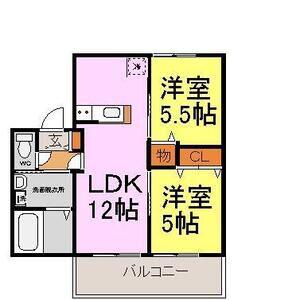 カーサ・エル・ソレーユ(2LDK/1階)の間取り写真