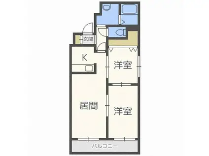 トールシダース(2LDK/3階)の間取り写真