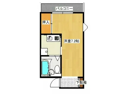 駅前ビル(ワンルーム/3階)の間取り写真