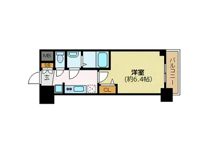 プレサンス新大阪イオリア(1K/9階)の間取り写真