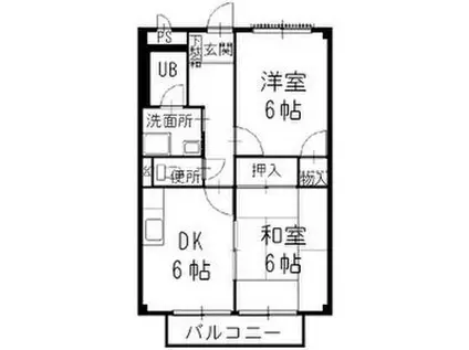 メゾンサンシャイン(2DK/2階)の間取り写真