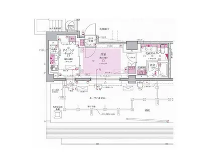 クレヴィア山吹神楽坂(1DK/8階)の間取り写真