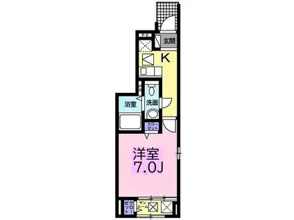 コンフォート鶴見(1K/1階)の間取り写真