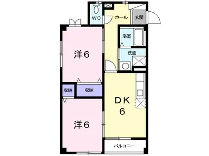 リバーサイド F.M(2DK/1階)の間取り写真