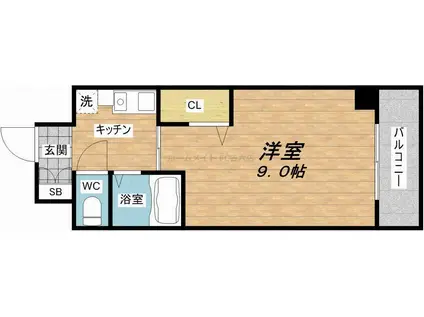 サンシャイン戸川(1K/5階)の間取り写真