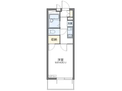アベニューII(1K/1階)の間取り写真