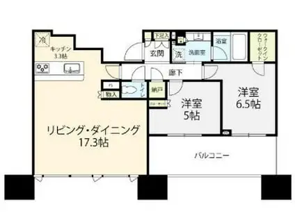 シティタワー武蔵小杉(2LDK/21階)の間取り写真