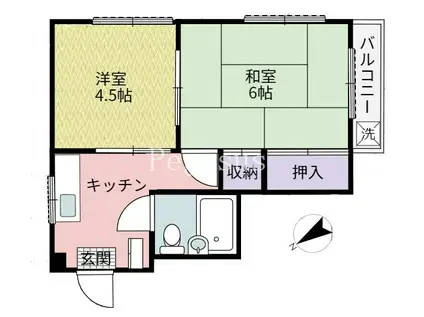 オカヨシビル(2K/2階)の間取り写真