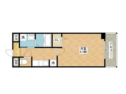 PROMENADEFUJI(1K/2階)の間取り写真