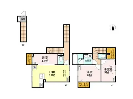 セレスティア竹ノ塚(3LDK/2階)の間取り写真
