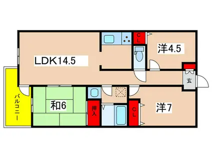 新百合ヶ丘ベルハイム(3LDK/1階)の間取り写真