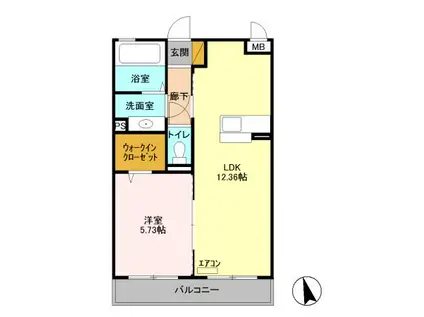 ジュールフェリエ(1LDK/1階)の間取り写真