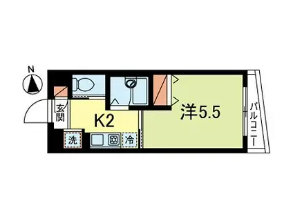 LYNX松ノ木(1K/2階)の間取り写真