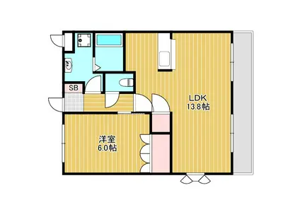 グランディオス(1LDK/2階)の間取り写真