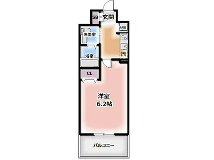 エステムプラザ梅田・中崎町IIIツインマークスサウスレジデンス(1K/3階)の間取り写真