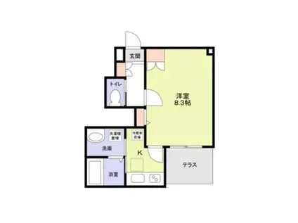 カーサヴェルデ(1K/1階)の間取り写真